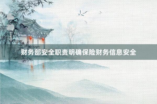财务部安全职责明确保险财务信息安全