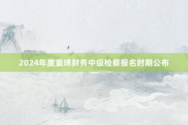 2024年度寰球财务中级检察报名时期公布